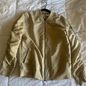 Tan Bomber Jacket Nylon Lining Size M